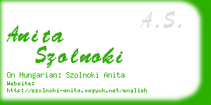 anita szolnoki business card